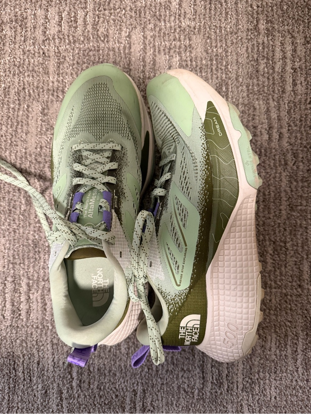 The North Face Women’s Mint Green and Olive Trail Sneakers